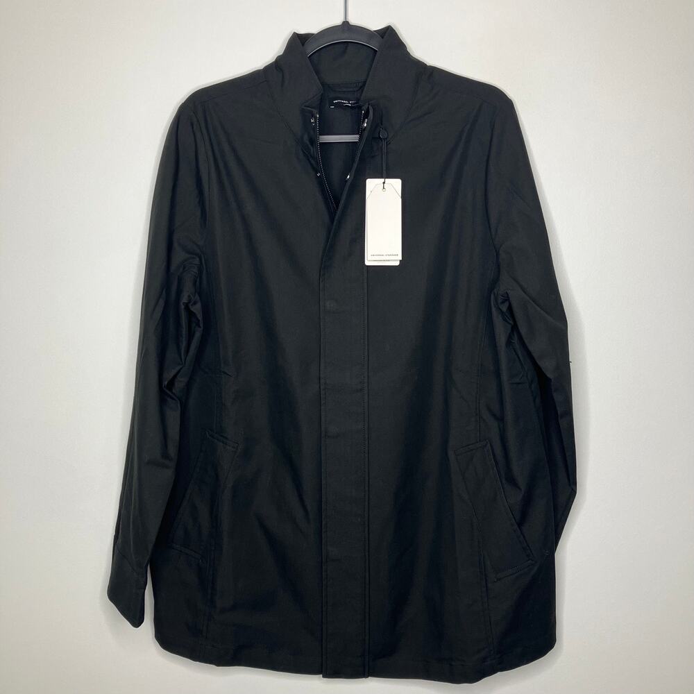 NWT UNIVERSAL STANDARD Cropped Cotton Trench Coat Jacket Black XS 10/12